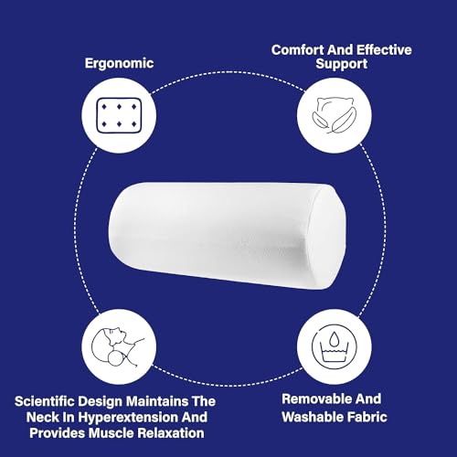 Image of Araami Memory Foam Orthopedic Medium Size Bolster Bed Pillows for Rest and Support with Breathable Zip Cover (22 X 10 X 10 INCH) (bloster Pillow)