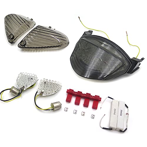 XKH- Smoke LED Turn Signal Tail lights lens Compatible with 2005 2006 Suzuki GSXR 1000 GSX R1000 [B014CNMW4M]
