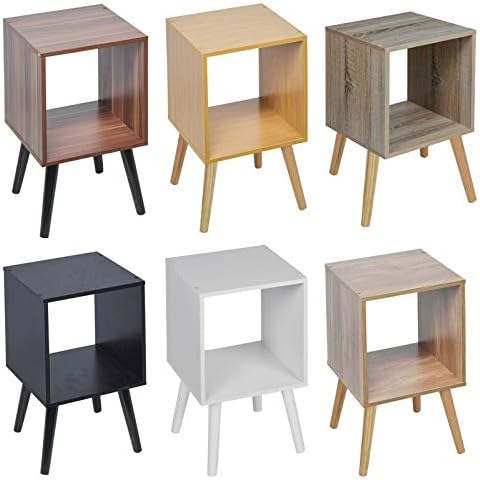 URBNLIVING Antique Oak Cube Bookcase with Scandinavian Legs Cover