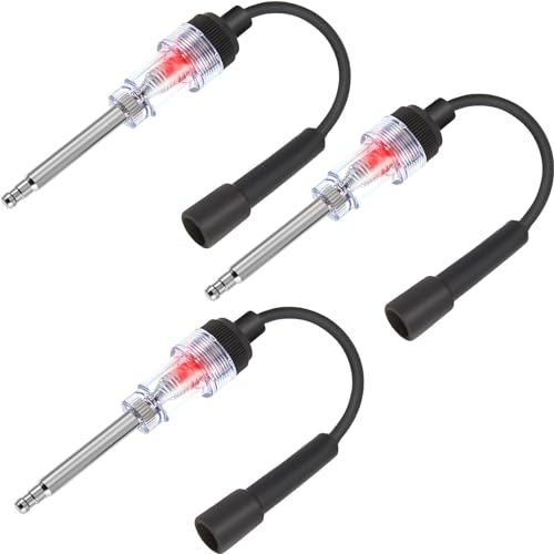 Inline Spark Plug Tester Engine Straight Boot Ignition Tester Light Lawnmower Checker Armature Diagnostic Detector for Automotive Car Internal External Engine(3 Pieces)