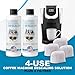 Keurig Compatible Descaling Solution - Descaler Cleaner Concentrate Kit For All 1.0 & 2.0 K-Cup Pod Machines and Espresso Machines - (2 Bottles, 4 Uses Plus 4 Filters)