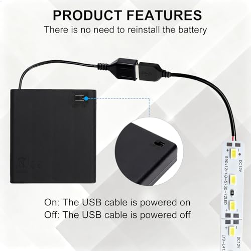 Batteriebox mit Schalter 4 x AA USB Batteriehalter DIY Stromversorgung 5V für LED Lichtleiste, RC Auto, Elektronik Projekt Batteriefach mit USB Anschluss und Abdeckung für Sichere Anwendung, 4er-Pack