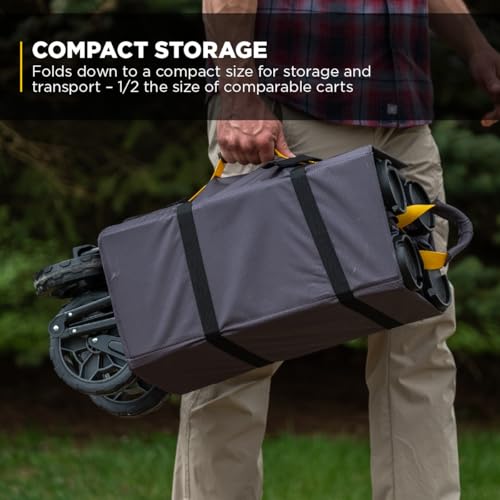 Image of Gorilla Carts Collapsible Folding Outdoor Utility Wagon, 7 Cu Ft, Black