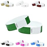 Reißfest. Tyvek Armbänder, 2 cm breit, in verschiedenen Farben, 100 Stück Packung, Dunkelgrün