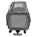 Dog Carrier with Wheels, Easy to Fold Easy Transportation Mesh Cage Rolling Cat Dog Carrier Solid Construction Adjustable Shoulder Strap for Pet Supply (Grey)