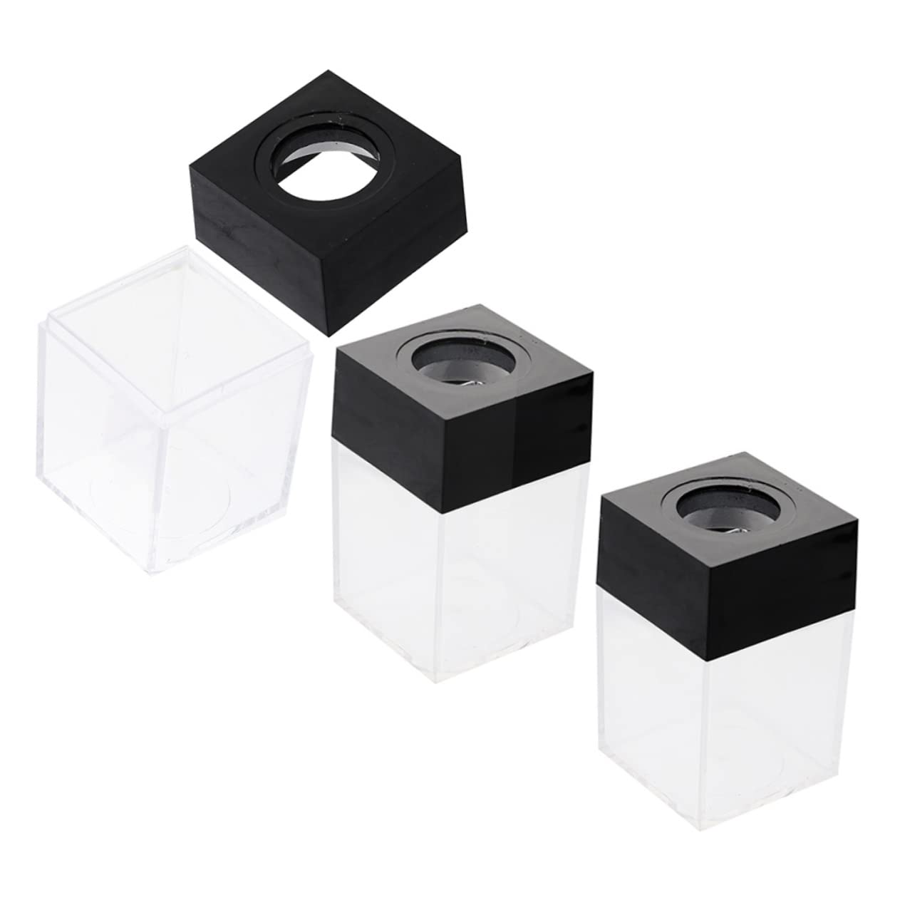 9 Pz Secchio Per Graffette Distributore Da Scrivania Piccolo Contenitore Trasparente Cucitrici Per Scrivania Organizzatore Di Oggetti Scolastici Carta Plastica Black