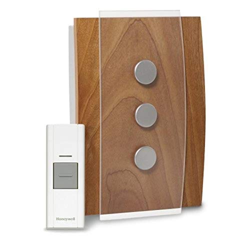Honeywell RCWL3503A1000/N RCWL3503A1000 Decor Wireless Doorbell/Door Chime and Push Button, Medium, Wood