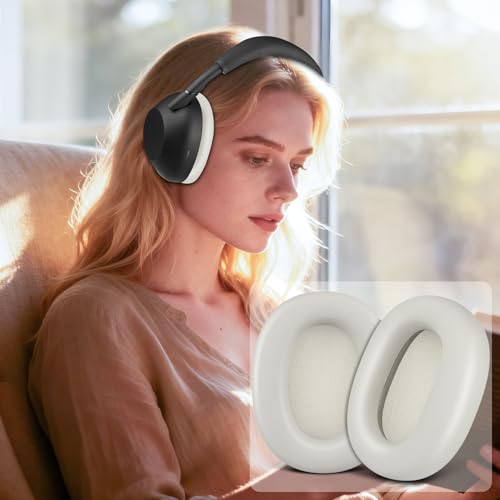 Image of SOULWIT Earpads Replacement for Sony WH-1000XM6(WH1000XM6) Noise Canceling Headphones, Ear Pads Cushions with Soft Protein Leather and High-Density Memory Foam - Platinum Silver