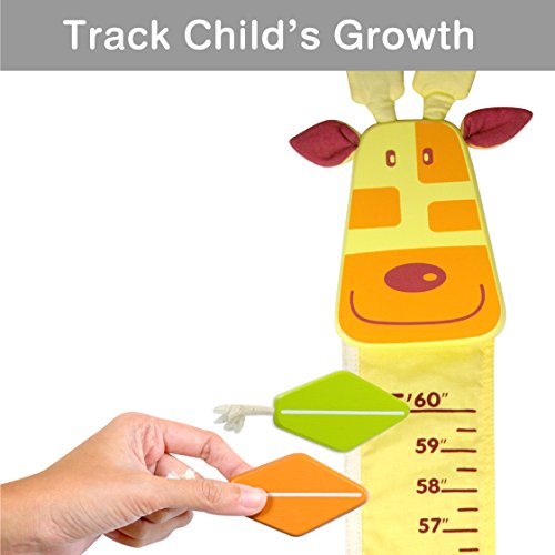 Wood and Fabric Wall Growth Chart, Height Measurement, Scale, Ruler for Kids (Giraffe) - Image 4