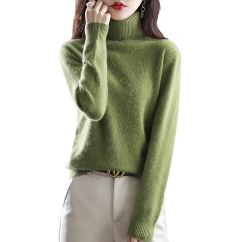 Women's Turtleneck 100% Mink Wool 2025 First-Line Ready to Wear Fall Winter Seamless Knit Pullover Sweater