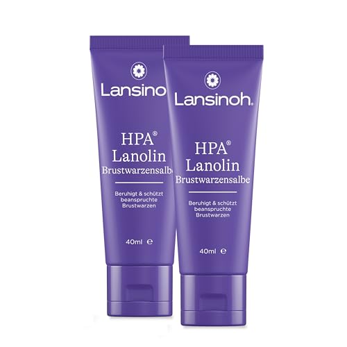 Lansinoh HPA Lanolin Brustwarzensalbe 2 x 40 ml - beruhigt & schützt beanspruchte Brustwarzen - 100 % natürlich & klinisch getestet