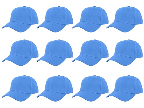Image of Gelante Plain Blank Baseball Caps Adjustable Back Strap Wholesale LOT 12 PC'S