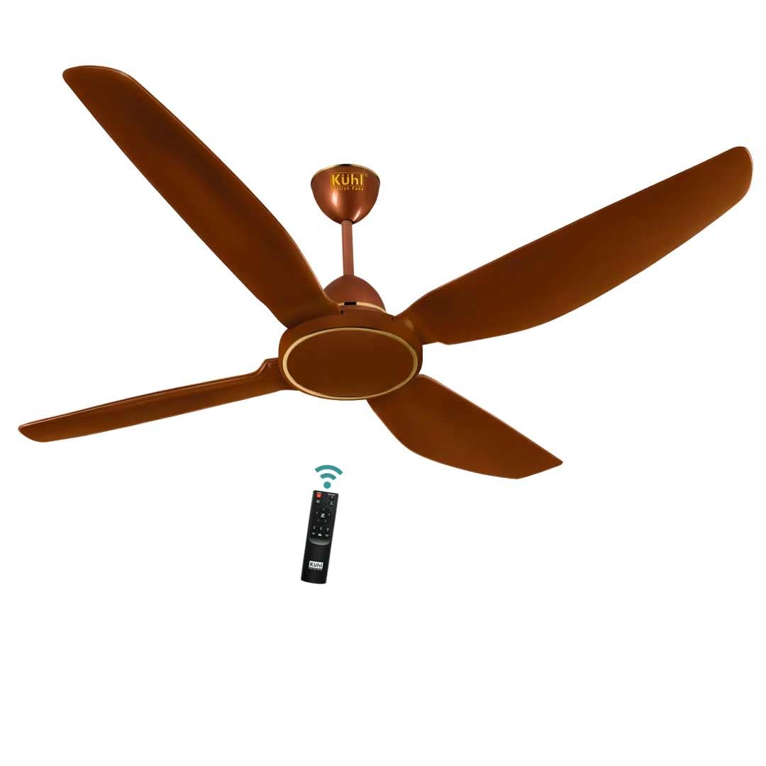 KUHL Brise E4 1320mm Stylish Power Saving BLDC Ceiling Fan with Remote |30 W | 5 Star | Low Noise | IoT- operates via Mobile & Alexa | Reverse Mode |5 Yrs Warranty on Motor | Free Installation |Brown