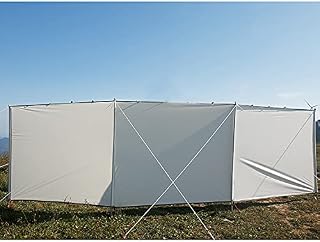 HIKEMAN Camping Windbreaks Stove Windshield  Fire Prevention Beach Windshield Shelter,Sunshade Screen,Outdoor Caravan Privacy Shield,Be Used As Tent Tarp for Garden,Picnic,BBQ,Bonfire (Beige)