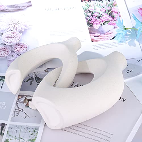 Orenm White Ceramic Vase Set Of 2 Hollow Bohemian Decorative Vases Modern Home Decor Living Room Center Table Wedding Decors (White) #TOP3