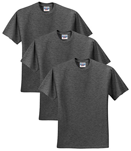 Jerzees Men's Black Heather Adult Short Sleeve Tee 3 Pack - Main Image