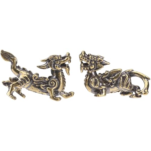 AirAkl 貔貅 一対 ヒキュウ 雄雌キリン 置物 真鍮 お守り 風水 装飾 富を呼び込み 幸運をもたらし 家を守る インテリア装飾 工芸品