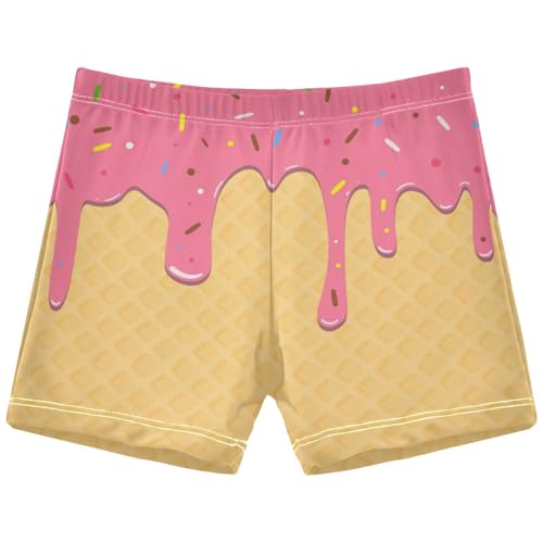 Boys Swim Trunks Quick Dry Bathing Suit Pink Ice Cream Yellow Waffle Toddler Swim Shorts Boardshorts Swimwear 3-10