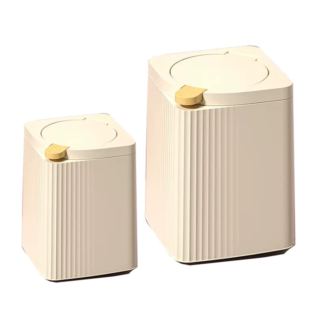 Poubelle De Salle De Bain Avec Couvercle à Pression - 25,5x25x16,5 Cm, Design élégant Et Compact Pour Petits Espaces - 2