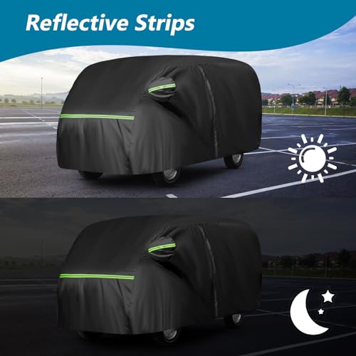Image of Car Cover for 1950-1992 VW Bus T1 T2 T3, Waterproof 420D Oxford Cloth Cover Outdoor Full Car Covers with Zipper Windproof Heavy Duty All Weather with Wind, Sun, UV and Dust Protectio
