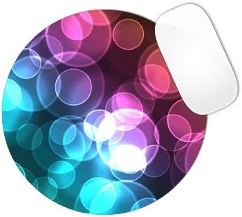 Colorful Bokeh Circles Bubbles Pattern Mouse Pad (ROUND)