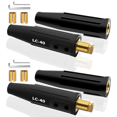 Image of LC-40 Welding Lead Connector, Welding Cable Quick Connectors, Male & Female Welding Connectors for Welding Machine Accessories, 1/0 and 2/0 Welding Lead Size Capacity, 350 Amp Max Rating