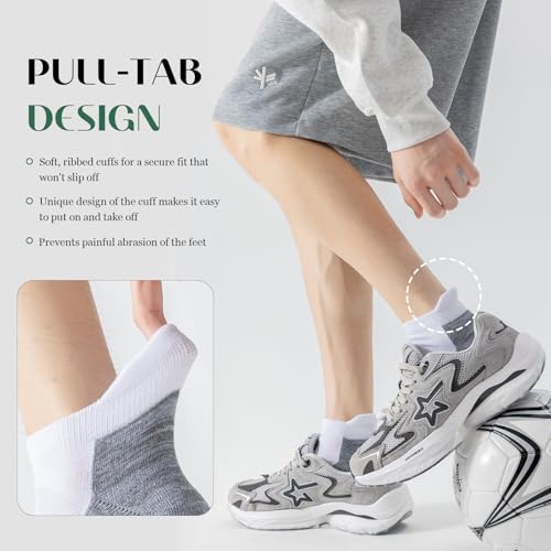 6 Pairs Athletic Socks, Ankle Socks with Arch Support, Thickened Cushioning Terry for Running3