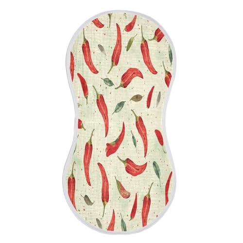 Kigai Chili Peppers Baby Burp Cloths Extra Soft and Absorbent Burping Rags Cotton Burping Clothes Baby Washcloths for Newborn Boys Girls - 1 Pack2