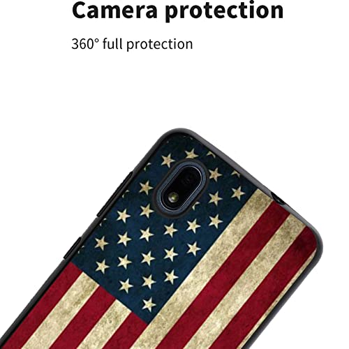 Compatible With Zte Avid 579 / Zte Blade A3 2020 Usa Flag Case,Retro American Usa Flag Pattern For Zte Case Girl Men,Shockproof Soft Silicone Bumper Case For Zte #TOP1