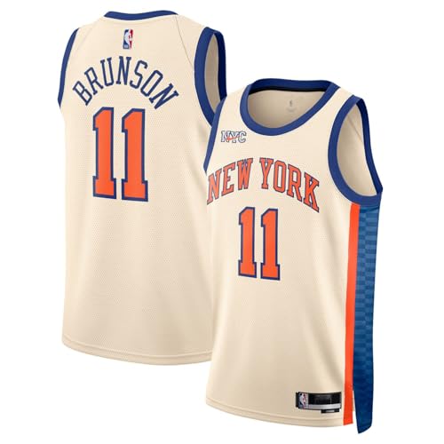 Jalen Brunson New York Knicks NBA Kids Youth 8-20 Ivory Cream City Edition Swingman Jersey (US Numeric 14 16 Regular Cream)