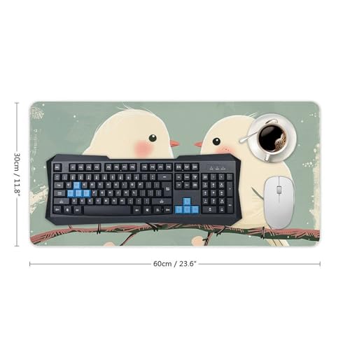 Desk Pad Protector 24x12 Inch Extended Dos Aves Blanco miniatura 2