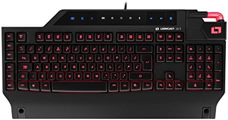 Lioncast LK15 LED Backlit Gaming Keyboard (QWERTY) for Windows OS; Ultra-fast, Anti-Ghosting, n-Key Rollover & Adjustable Repeat Rate; USB Docks, Palm Rests & 16.7 M - Colour