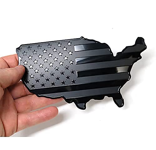 Mull Usa Map Flag Metal Trailer Hitch Cover Heavy Duty For Trucks Cars Suv (Fits 2" Receiver, Black Map Flag) #TOP7