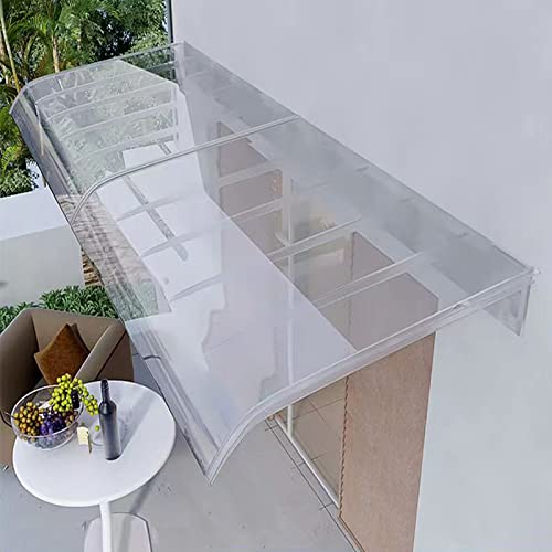 Preisvergleich Produktbild Türvordach,Transparent Haustürvordach Vordach Haustür Überdachung aus Polycarbonat,UV-Schutz Regenschutz Schallschutz Türdach Pultbogenvordach,Vordach für Eingangstür (50x180cm / 20 x71)