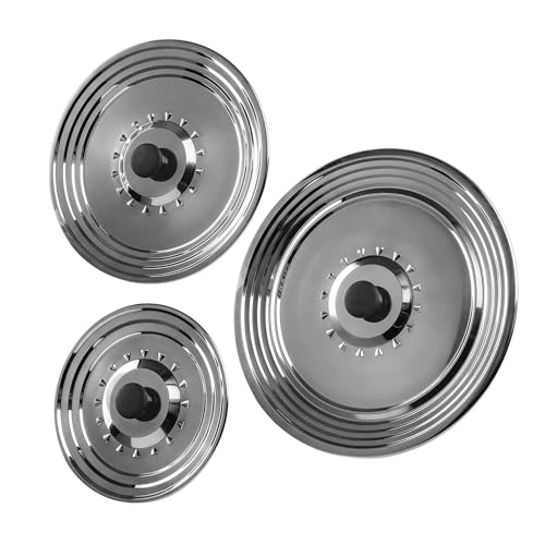 Lot de 3 Couvercle casserole universel inox 16/18/20 – 22/24/26 – 28/30/32 cm – Couvercle...