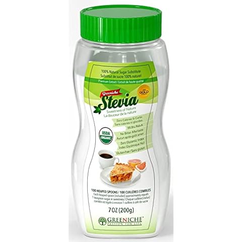 Greeniche 100% Pure Stevia, No Dextrose, Non-GMO, Sugar Substitute, Zero Calorie Sweetener, Sugar Alternative, No Bitter Aftertaste, Free From Dairy & Gluten. (200gmJar) Cover