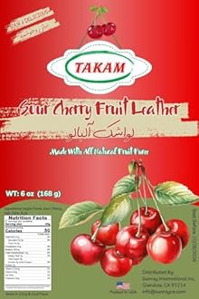 Takam Lavashak Sour Cherry Fruit Leather Authentic Persian Style Sour and Salty Fruit Layer 6 OZ - 168g