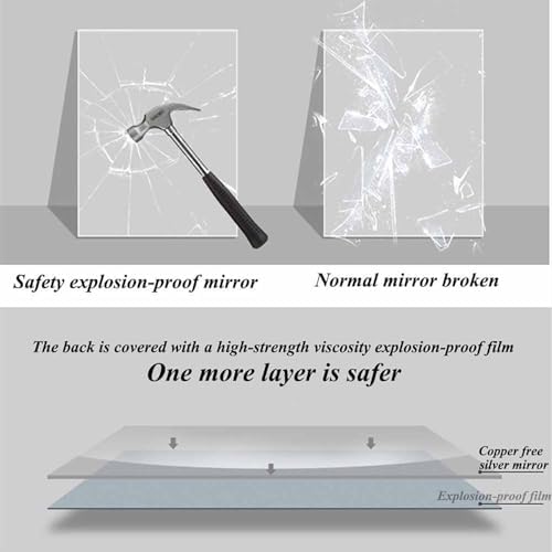 Adjustable Brightness & Color LED Backlit Semicircle Mirror 90x60cm & 100x70cm - Anti-Fog Wall-Mounted Frameless Bathroom Mirror with Touch Switch (Left Cut, 43in)