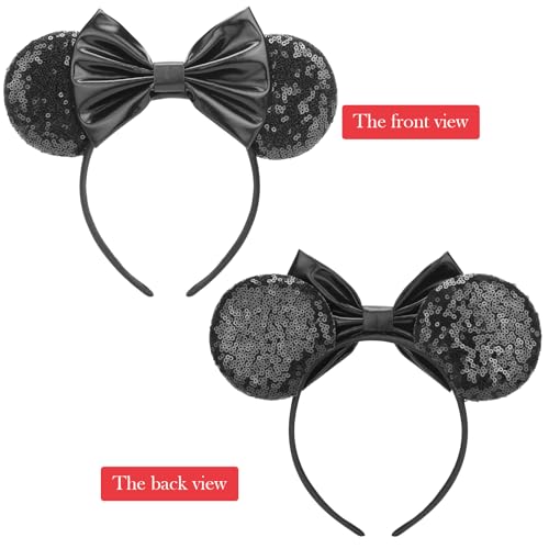 Image of DRESHOW Mouse Ears Bow Headbands Glitter Party Decoration Cosplay Costume for Women
