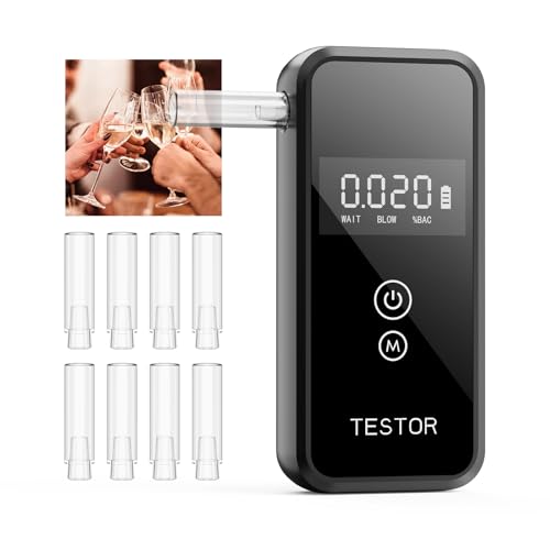 Breathalyzers, Professional-Grade Portable Breathalyzers for Alcohol High-Accuracy Alcohol Breathalyzer Tester for Personal and Home Party Use with 8 Reusable Mouthpieces