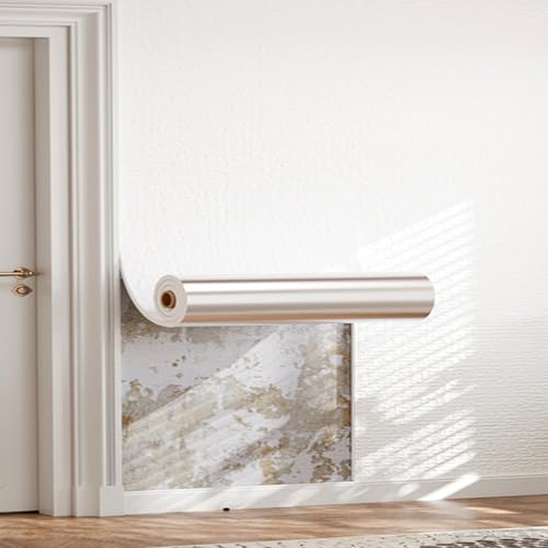Papel Tapiz Autoadhesivo, Rollo de Aislante Termico, Papel Pintado Pared Antihumedad, Aislamiento Termico Autoadhesivo Decorativo de 3MM/5MM, Cubre Irregularidades(Blanco,50 x 300 x 0.3 cm)