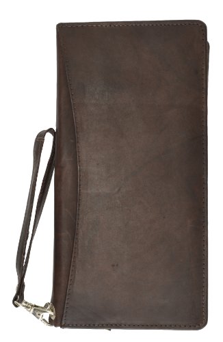 Leather Passport Boarding Pass Ticket Wallet Brown3