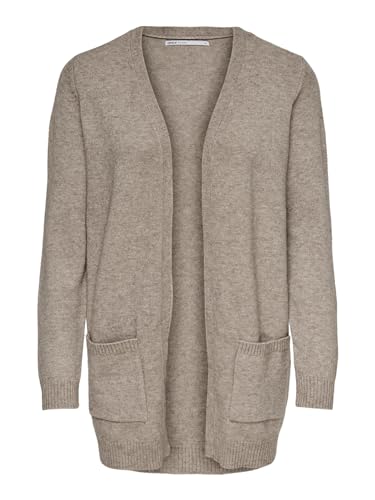ONLY Damen Onllesly L/S Open Cardigan KNT Noos Strickjacke,Beige (Beige Detail: W. Melange),S – Ansicht 1