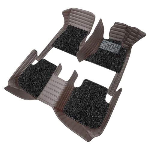Image of Premium 9D Car Foot Mats |Waterproof & Dustproof | Anti-Skid Floor Mats for Car | Easy to Clean | Luxury Car Interior Mats Compatible with Mahindra XUV 3XO (Manual) 2024 - Coffee