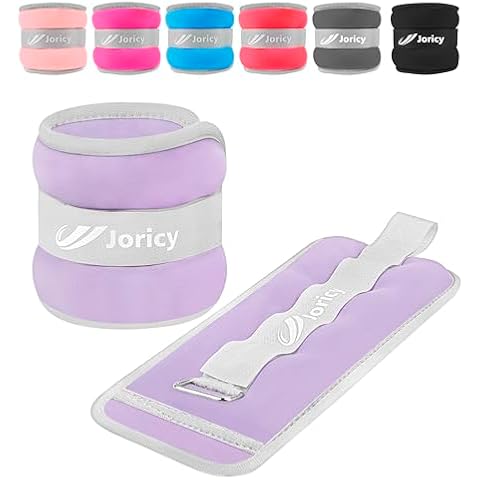 Ankle Weights, Wrist Leg Arm Weights for Women Men Kids Child with Adjustable Straps,A Pair Of 1LBS(0.5LB Each Weight) Strength Training Weighted for Jogging, Running, Walking, Fitness, Light Purple Cover
