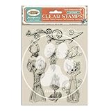 Stamperia - Acrylic Stamp for Scrapbooks, Albums, Cards, Bullet Journals and More, Transparent, Long Lasting, Easy to Clean, Perfect for Crafts and Gifting (Furry Friends, Dog, Cat, and Flowers)