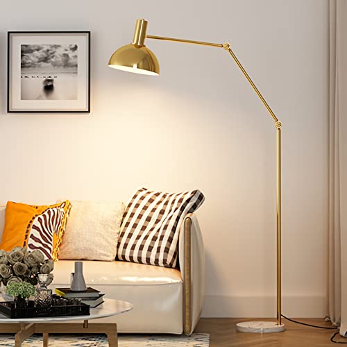 Lampadaire réglable en métal noir avec liseuse orientable pour salon