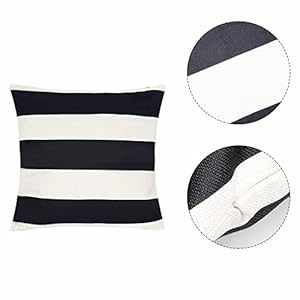 4 Pack Waterproof Pillow Covers Outdoor Throw Pillowcases Decorative Garden Cushion Case for Home Garden Patio Couch Balcony Striped (20 * 20 inch, Black & White) 4 Pack Waterproof Pillow Covers Outdoor Throw Pillowcases Decorative Garden Cushion Case for Home Garden Patio Couch Balcony Striped 20 20 inch Black White