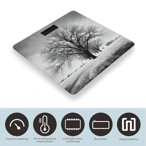 Báscula digital de baño con vidrio templado y pantalla LCD miniatura 3
