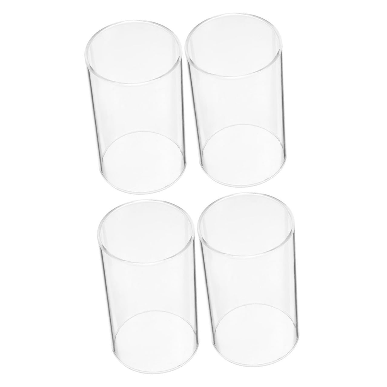 Protection pour bougies d'intérieur verre transparent tube droit 4pcs